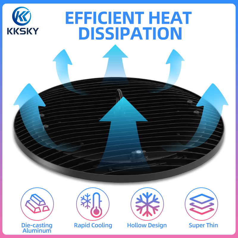 KKSKY High Bay Light UFO LED Bulb Fixture Chandelier Daylight Industrial Commercial Bay Lighting 100W