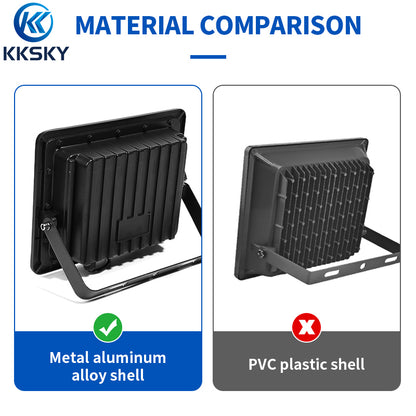KKSKY Solar light Material Upgrade Metal Shell With Solar Panel Outdoor Waterproof LED Flood Lights