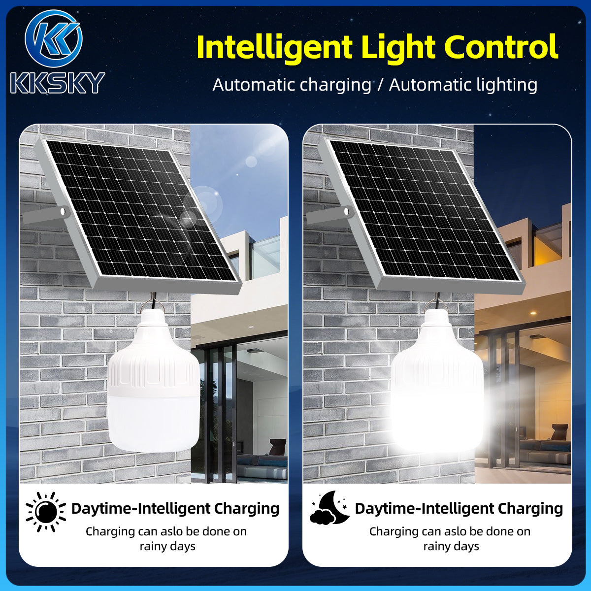 KKSKY Solar Light Bulb Outdoor Waterproof IP65 LED Portable Solar Emergency Camping Lights