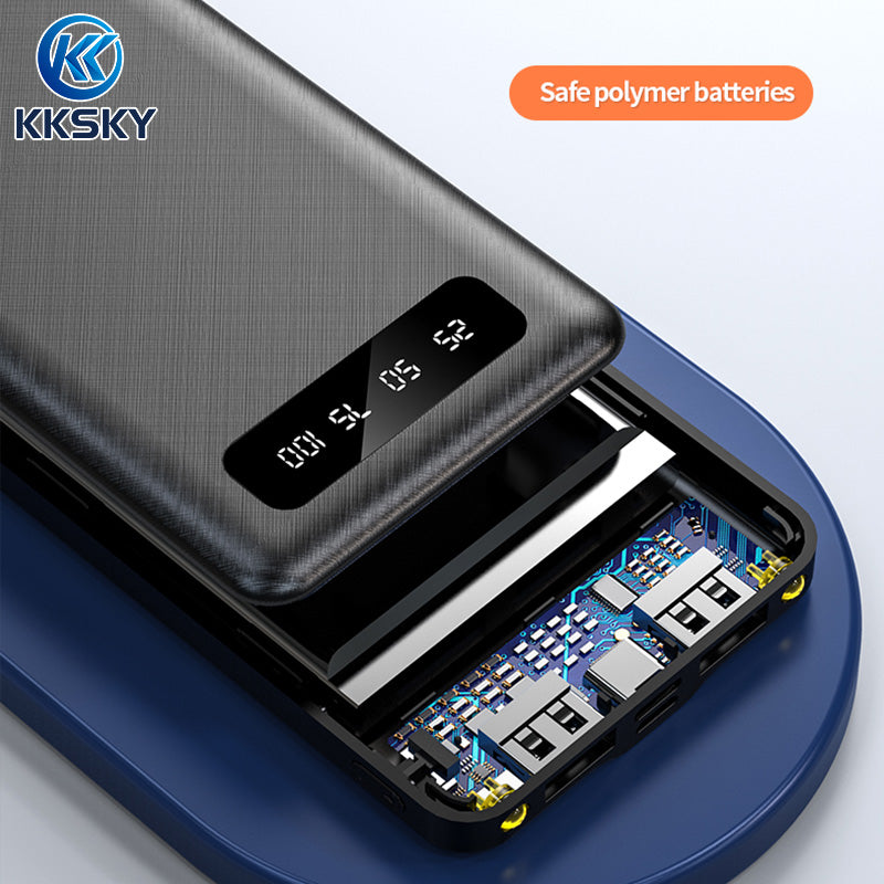 KKSKY powerbank original 10000mah MINI 100% 2.1A fast charge LED With Flash Light LCD Mobile power