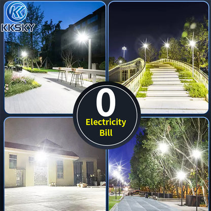 KKSKY Solar light Material Upgrade Metal Shell With Solar Panel Outdoor Waterproof LED Flood Lights