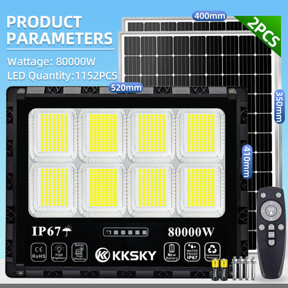 KKSKY Solar Lights Outdoor LED Waterproof IP68 with Panel Solar Street Lamp heavy Duty for garden
