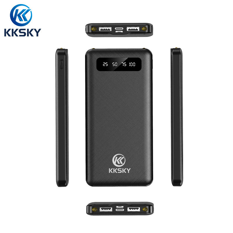 KKSKY powerbank original 10000mah MINI 100% 2.1A fast charge LED With Flash Light LCD Mobile power