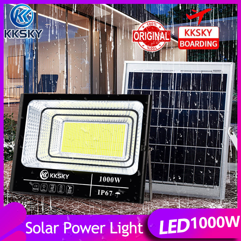 KKSKY Solar Led Outdoor Flood Light Street Lamp IP67 Waterproof 5 YEARS Warranty 100W 200W 300W 500W