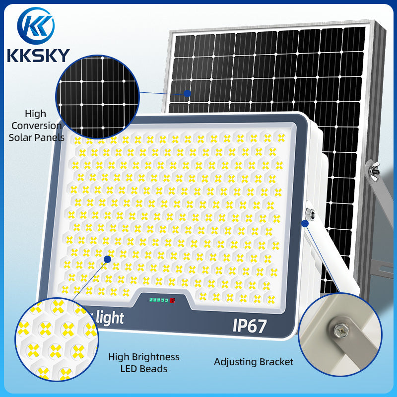 KKSKY Solar Light Outdoor Original Waterproof Flood Street Lights Heavy Duty With Panel