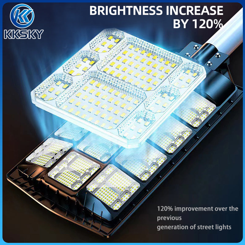 KKSKY Solar Street Light All In One Outdoor Waterproof IP67 LED Intelligent Lights control Heavy Duty