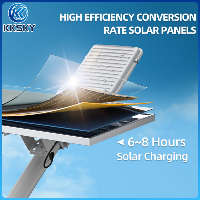 KKSKY Outdoor Lighting solar led flood lights heavy duty street light with solar panel Remote 1000W