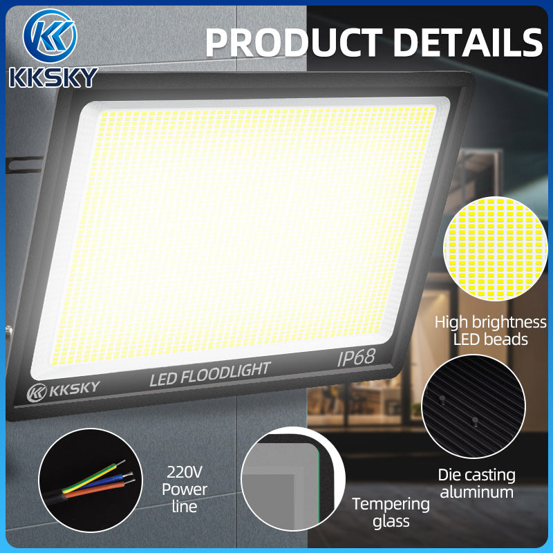 KKSKY 220V ELECTRIC Flood Light Led Outdoor Street Lamp Waterproof Spotlights 1000watts