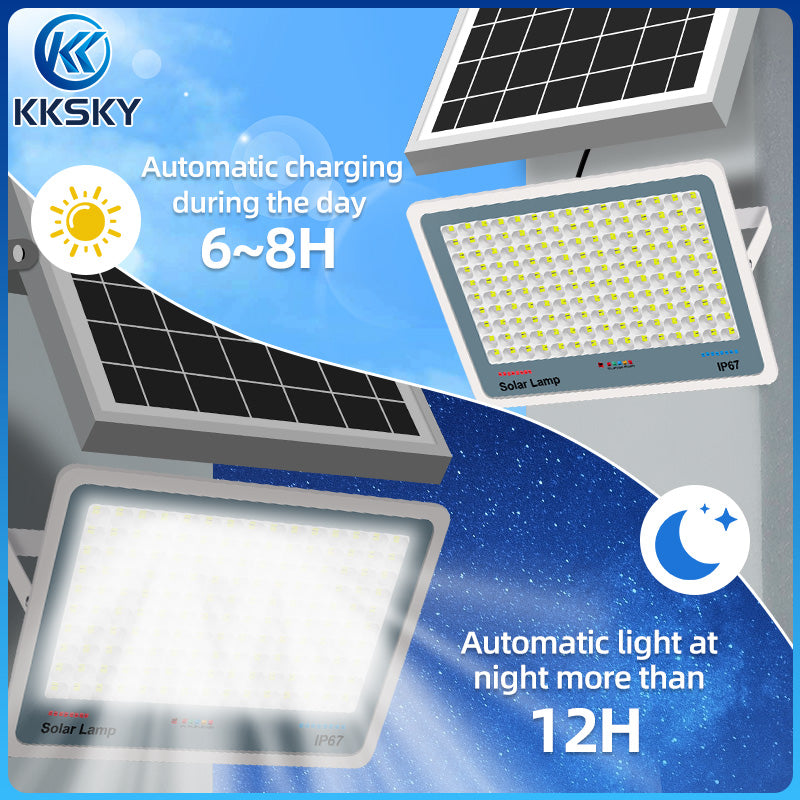 KKSKY Solar Light Outdoor Waterproof LED Flood Street Lights 10000W Original With Solar Panel Remote