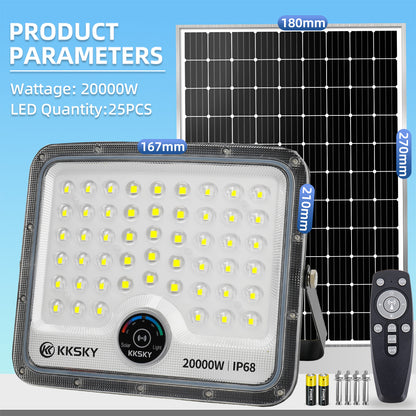 KKSKY New solar light metal shell outdoor waterproof automatic heavy duty original with solar panel
