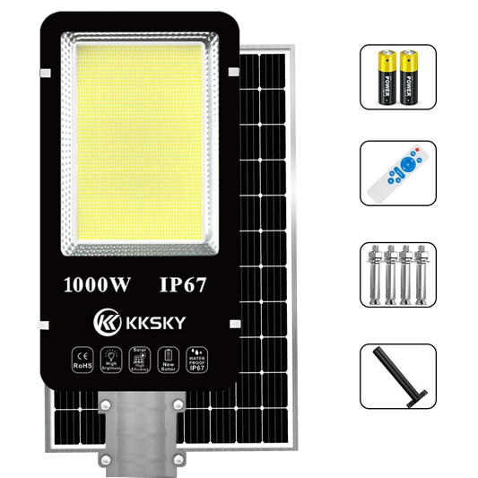 KKSKY 1000W split solar street light IP67 waterproof outdoor solar led road lamp white background