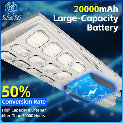 KKSKY solar street light 20000mAh large capacity battery, high conversion rate, long life over 50000 hours solar street light waterproof outdoor