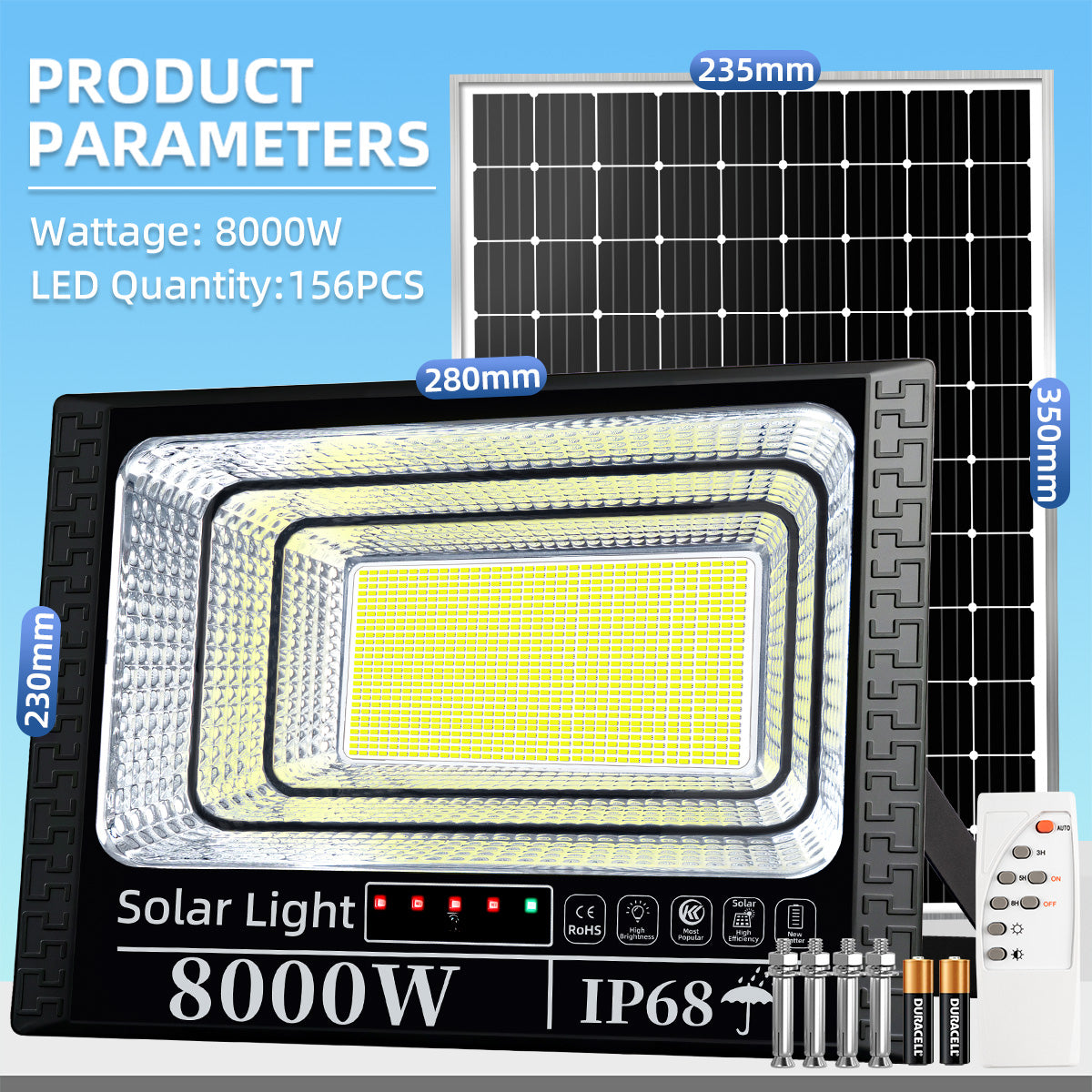KKSKY Original KKSKY 20000watts Solar Light Outdoor Waterproof Indoor 8000W Solar flood Lights Street Lamp