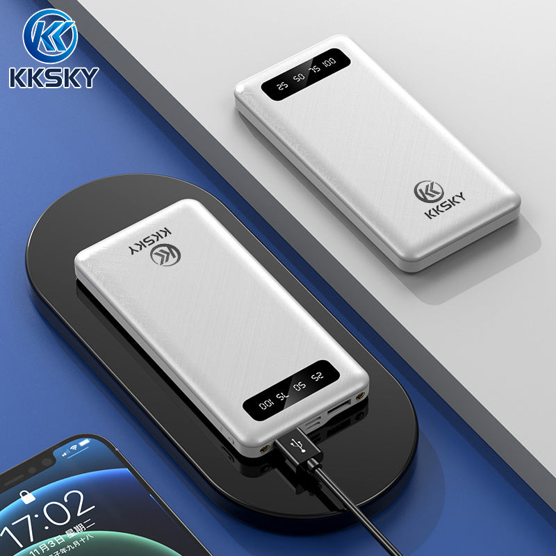 KKSKY powerbank original 10000mah MINI 100% 2.1A fast charge LED With Flash Light LCD Mobile power