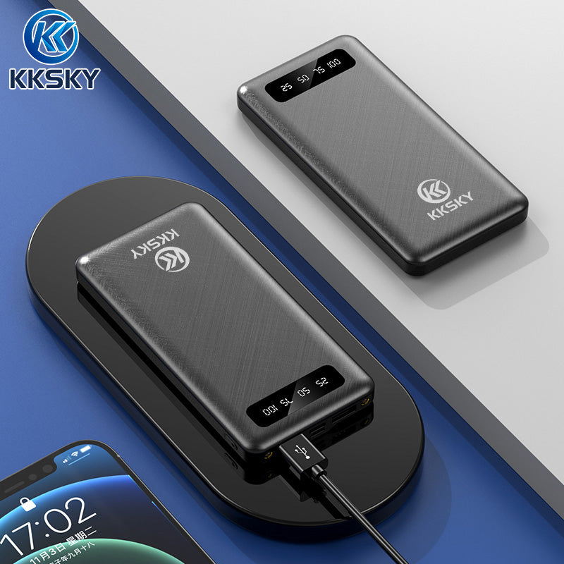 KKSKY powerbank original 10000mah MINI 100% 2.1A fast charge LED With Flash Light LCD Mobile power
