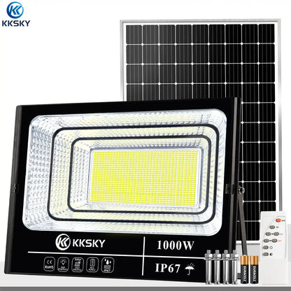 KKSKY Solar LED Flood Light IP67 Waterproof Outdoor Street Lamp