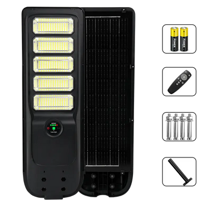 KKSKY solar street light complete package, solar lamp, remote controller, expansion screws and mounting bracket