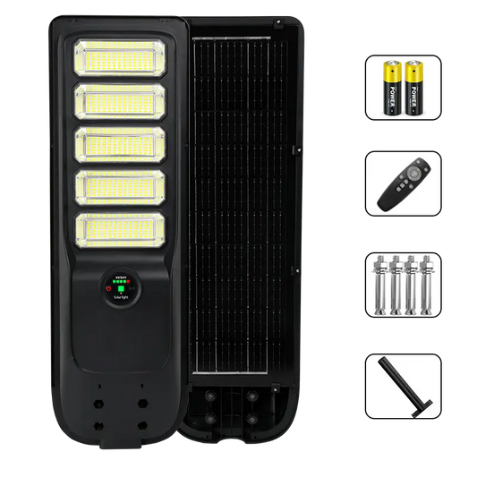 KKSKY solar street light complete package, solar lamp, remote controller, expansion screws and mounting bracket