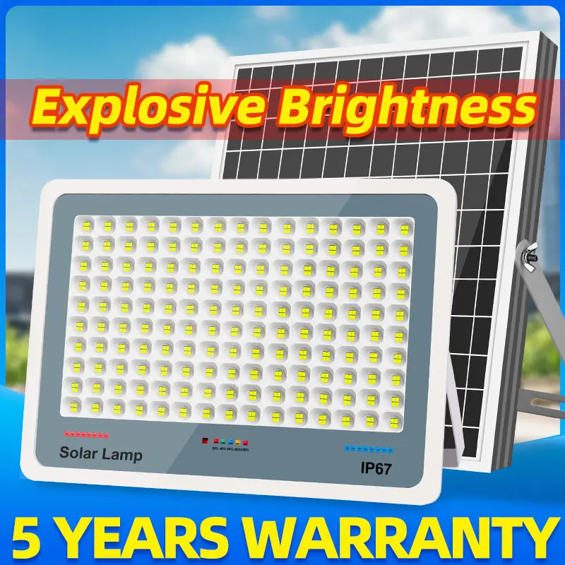 Explosive brightness solar light outdoor waterproof flood street light with high‑density LED beads, 5 years warranty IP67 solar lamp