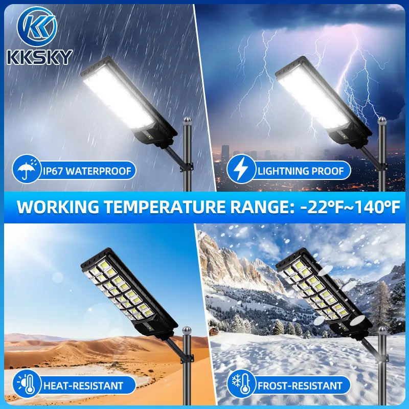 IP67 waterproof solar street light lightning‑proof heat‑resistant frost‑resistant heavy‑duty outdoor solar flood lamp for bad weather