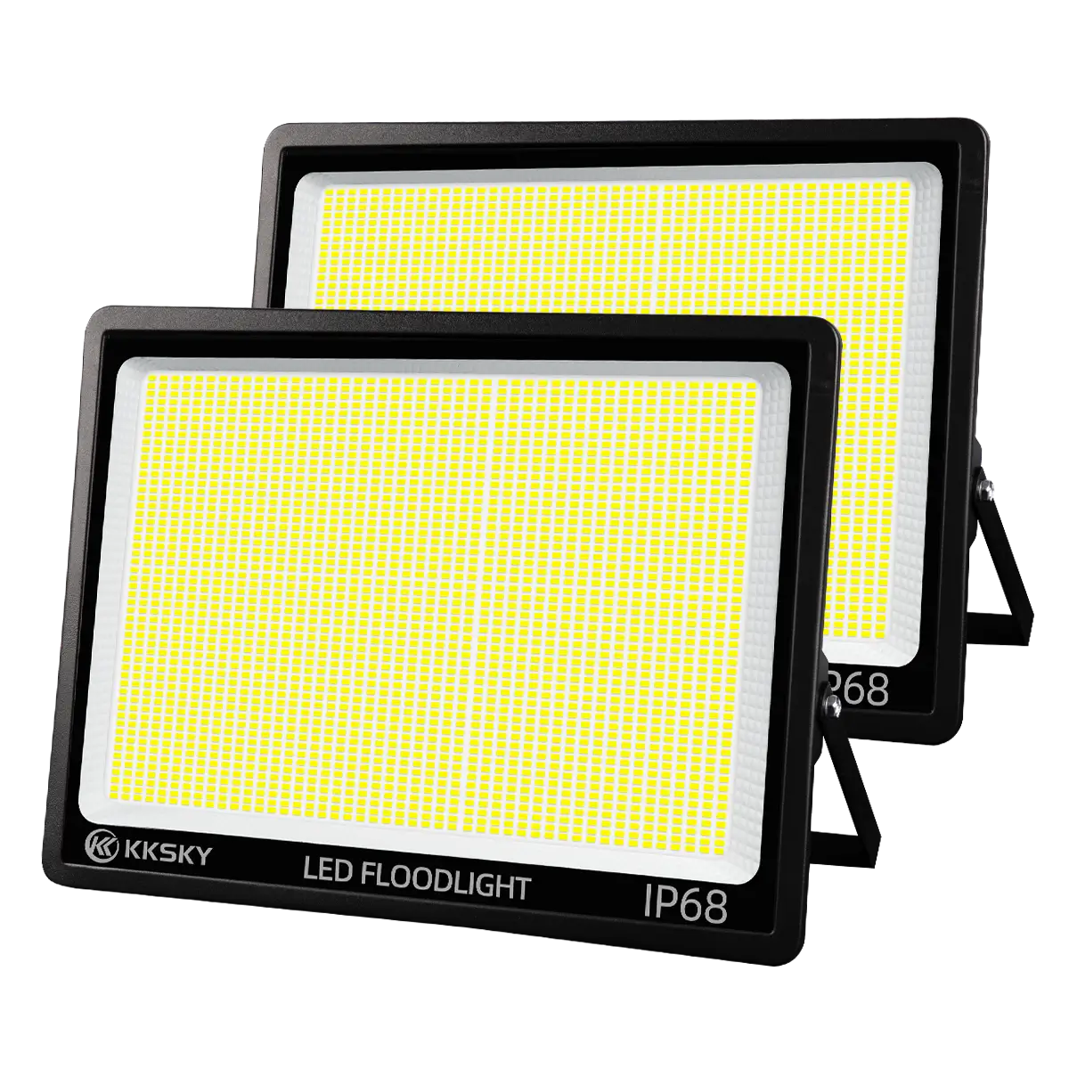 2pcs IP68 waterproof LED flood light, bright outdoor floodlight for garden, warehouse, basketball court and barangay, white background
