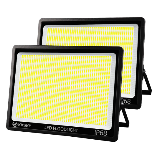 2pcs IP68 waterproof LED flood light, bright outdoor floodlight for garden, warehouse, basketball court and barangay, white background