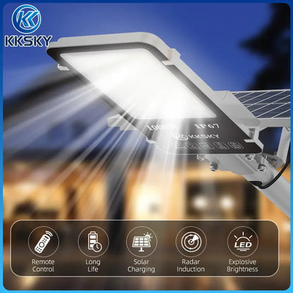 KKSKY 1000W solar street light with remote control radar induction solar charging bright outdoor light