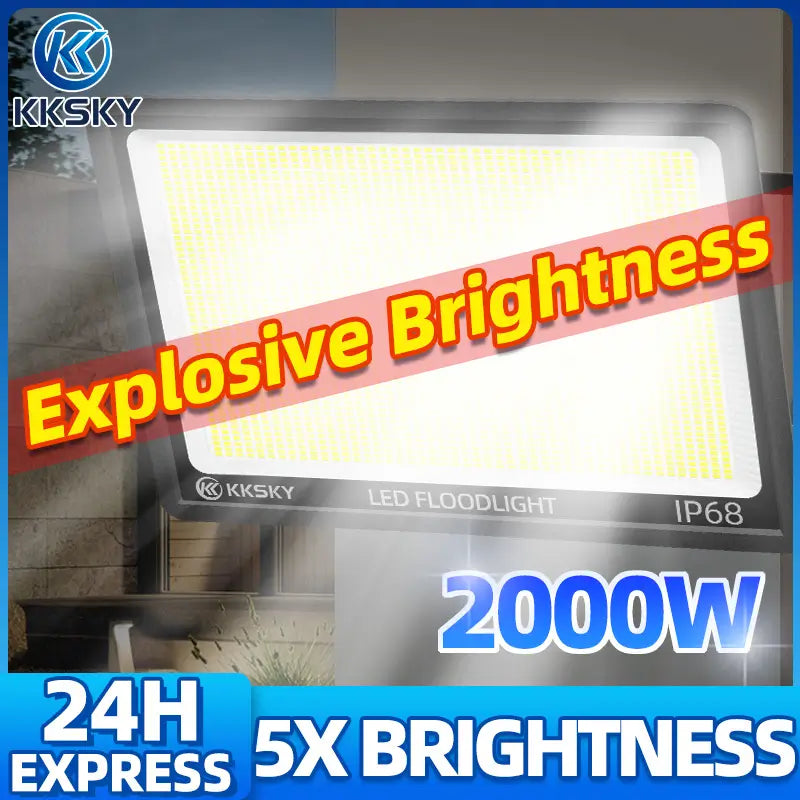 KKSKY 2000W super bright LED floodlight IP68 waterproof outdoor stadium lamp