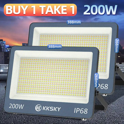 Buy 1 Take 1 KKSKY 200W IP68 waterproof LED floodlight adjustable color outdoor lamp