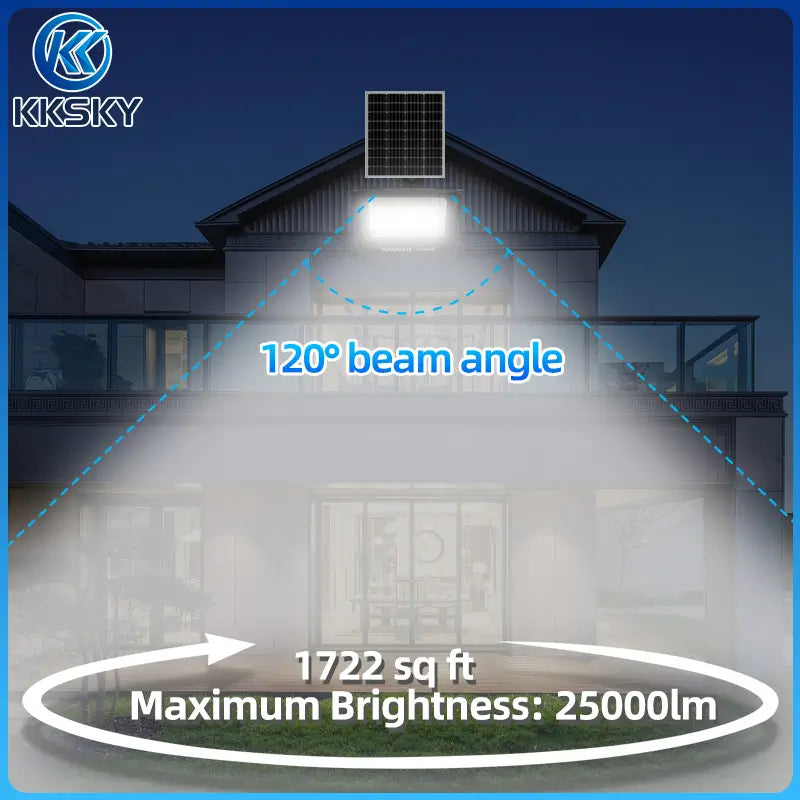 KKSKY 80000W Solar LED Flood Light IP68 Waterproof Outdoor Street Lamp