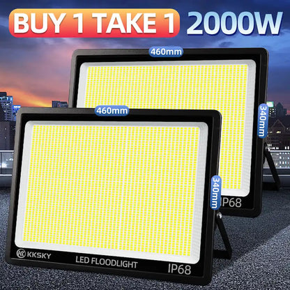 Buy 1 Take 1 KKSKY 2000W Super Bright IP68 LED Flood Light Stadium Outdoor Lamp