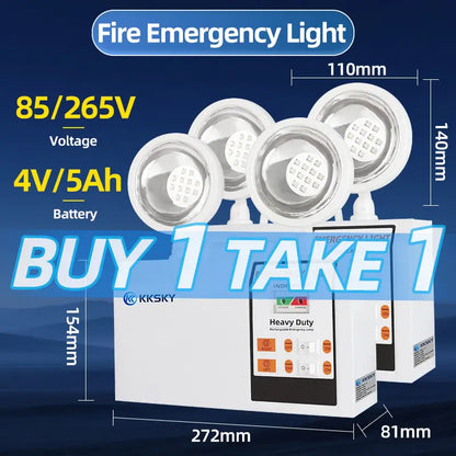 Buy 1 Take 1 promo KKSKY twin head fire emergency light,rechargeable LED emergency lamp 85-265V 4V 5Ah