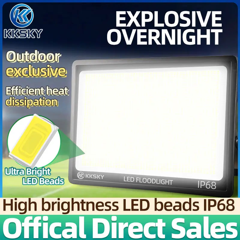 KKSKY IP68 waterproof LED floodlight ultra bright led beads efficient heat dissipation outdoor security light