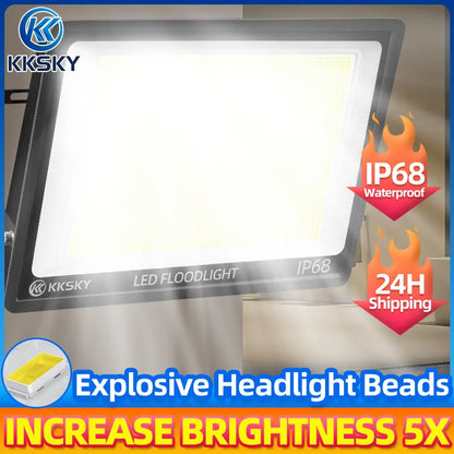 KKSKY IP68 waterproof LED floodlight, 5 times brighter explosive led beads outdoor wall light