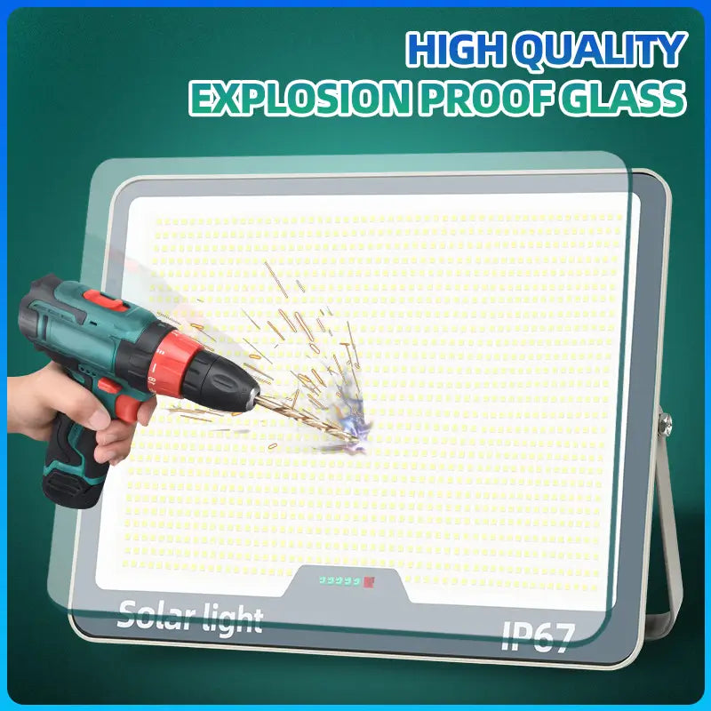 KKSKY solar flood light high quality explosion proof tempered glass durable anti‑impact outdoor solar lamp