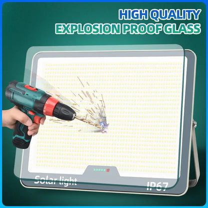 KKSKY solar flood light high quality explosion proof tempered glass durable anti‑impact outdoor solar lamp