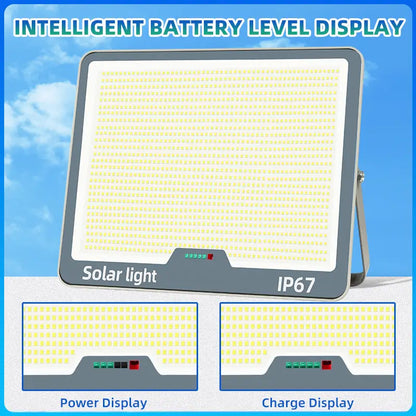 KKSKY solar flood light with intelligent battery and charge level indicator IP67 outdoor solar lamp