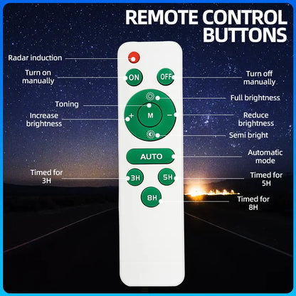 KKSKY solar flood light remote control settings radar induction timer auto mode dimmable outdoor lamp