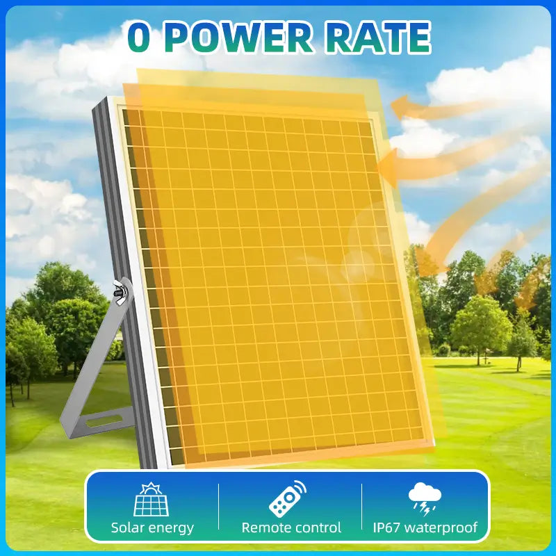 KKSKY solar flood light 0 power bill solar energy powered remote control ip67 waterproof garden light
