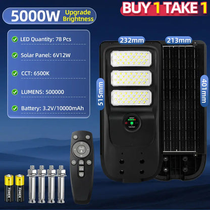 KKSKY 5000W solar street light buy 1 take 1 promo, outdoor waterproof solar LED flood light for Philippine home