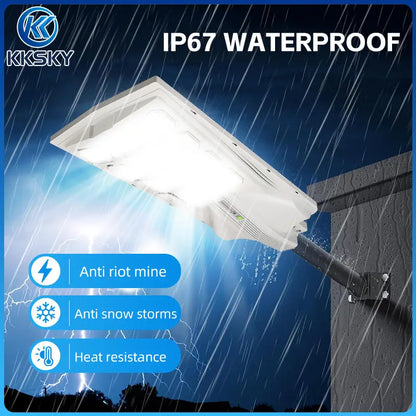 KKSKY solar street light waterproof outdoor heavy duty IP67, rainproof, storm proof, heat resistant all in one solar street lamp for outdoor use