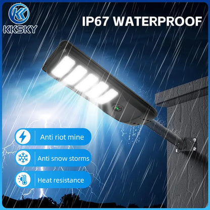 KKSKY solar street light IP67 waterproof heavy duty LED flood light, anti rain, snow and heat for outdoor