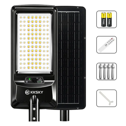 KKSKY solar street light all-in-one unit, package accessories:remote control,rechargeable batteries,mounting screws and bracket