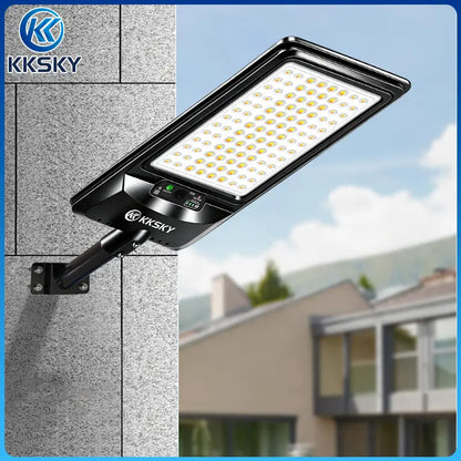 KKSKY solar street light wall mounted on exterior house wall,IP68 waterproof outdoor solar LED street light for backyard