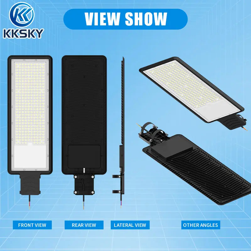KKSKY led electric flood outdoor waterproof light front rear lateral multi angle product view show street light fixture