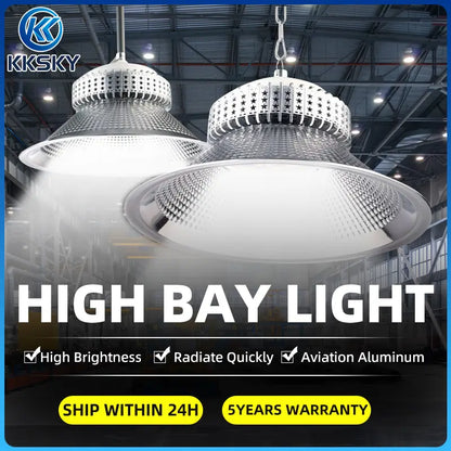 LED high bay light high brightness fast heat dissipation aviation aluminum industrial ceiling lamp with warranty