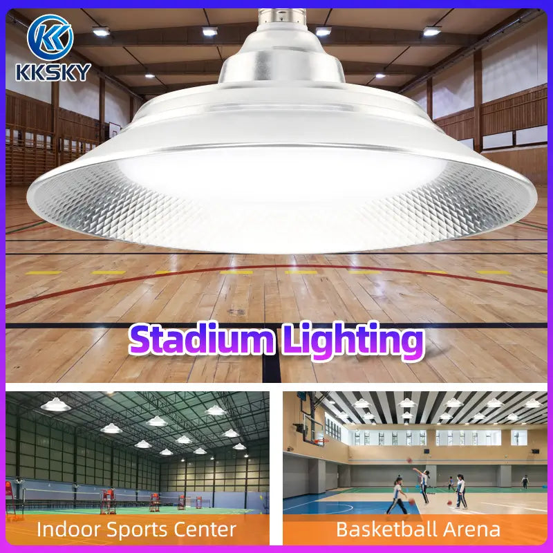 KKSKY LED High Bay Light for stadium basketball arena indoor sports center commercial high ceiling lighting