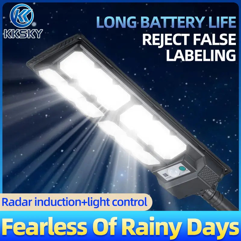 PIR motion sensor solar street light outdoor waterproof long battery life, work on rainy days