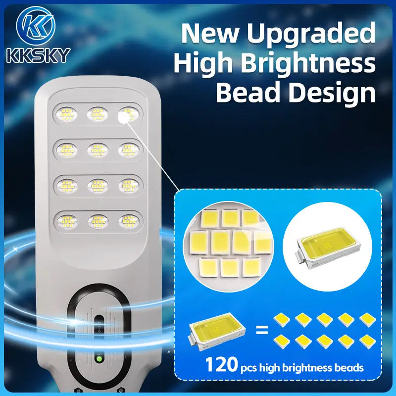 KKSKY upgraded solar road light with 120 high-brightness LED beads