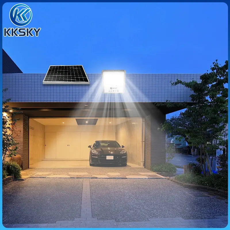 Solar light outdoor flood street lights night lighting effect for garage carport compound villa exterior security lamp